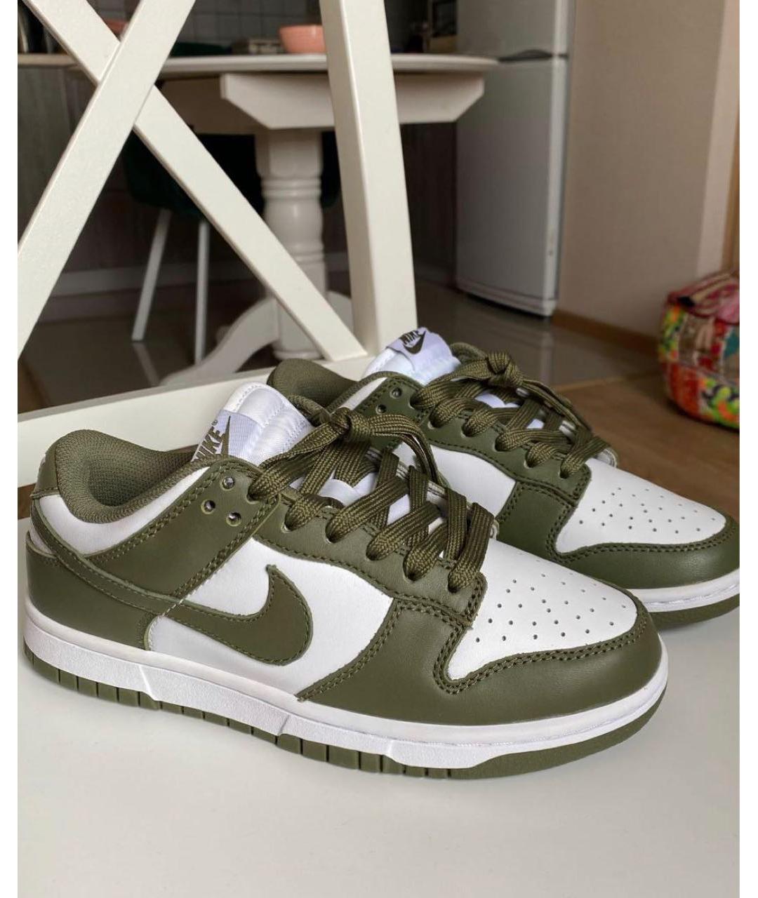 NIKE Хаки кожаные кроссовки, фото 3