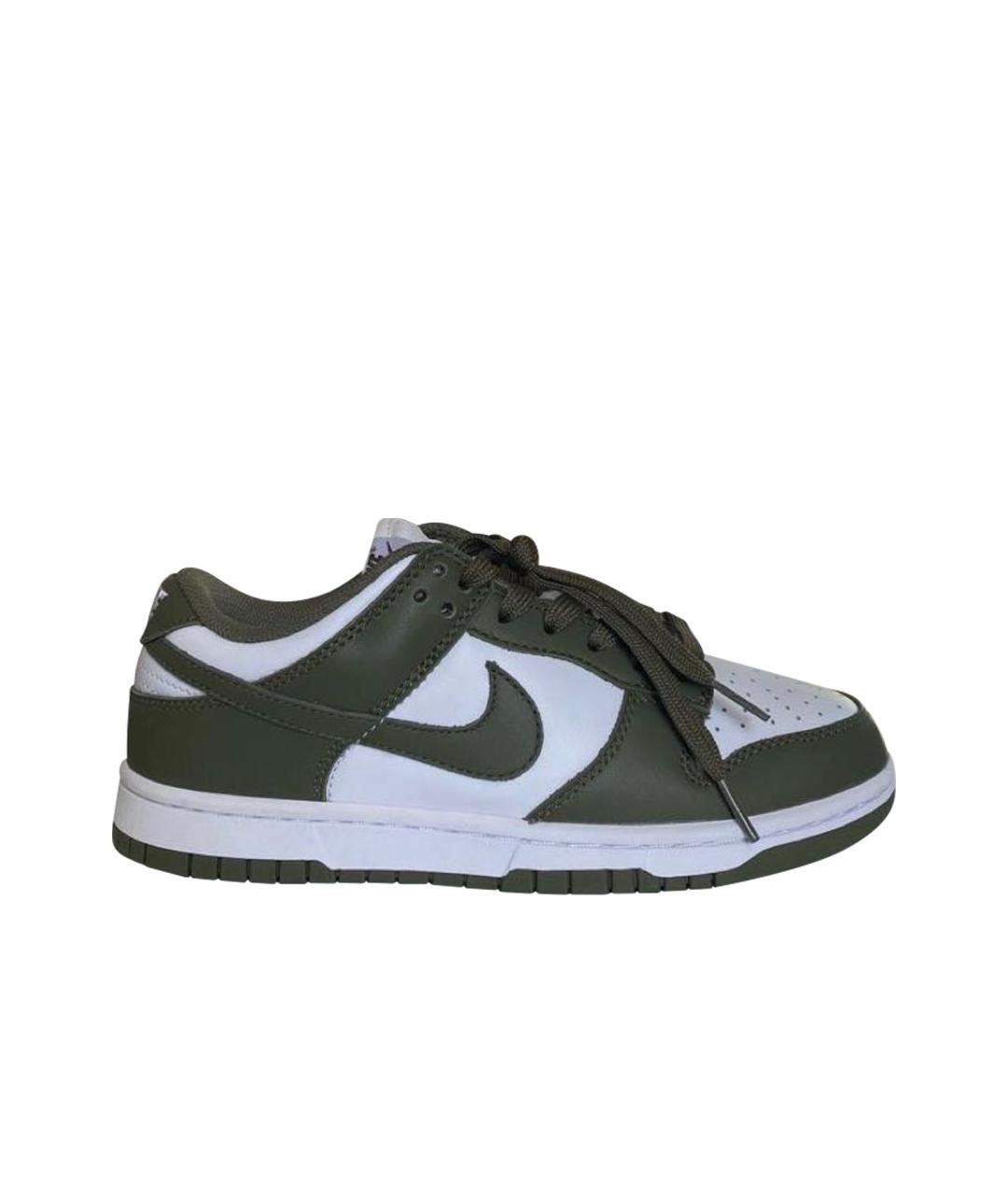 NIKE Хаки кожаные кроссовки, фото 1
