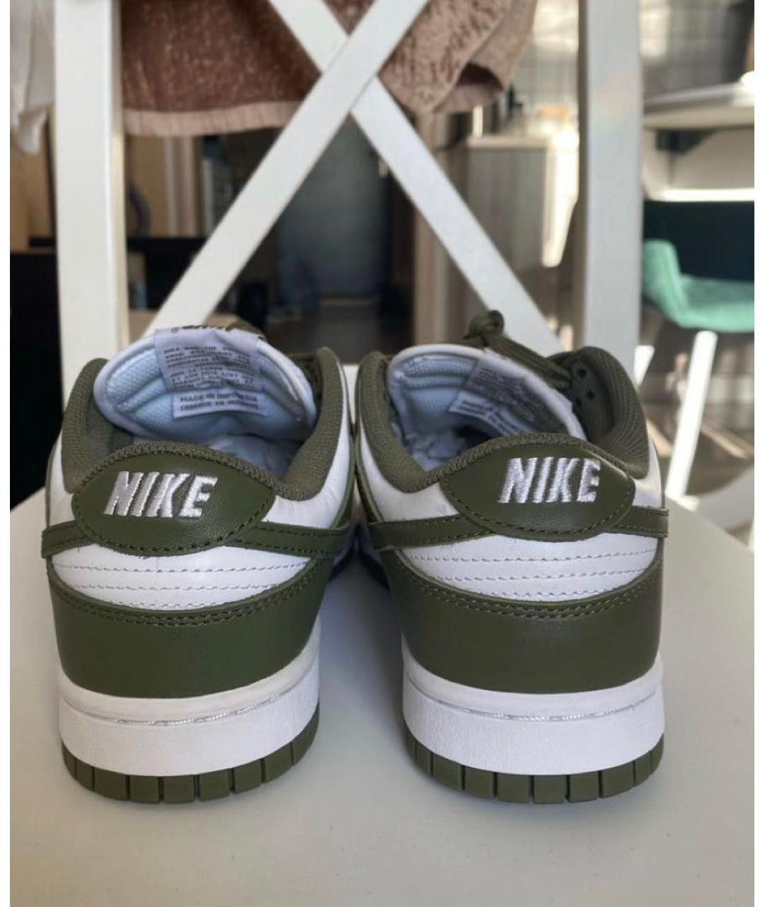 NIKE Хаки кожаные кроссовки, фото 6