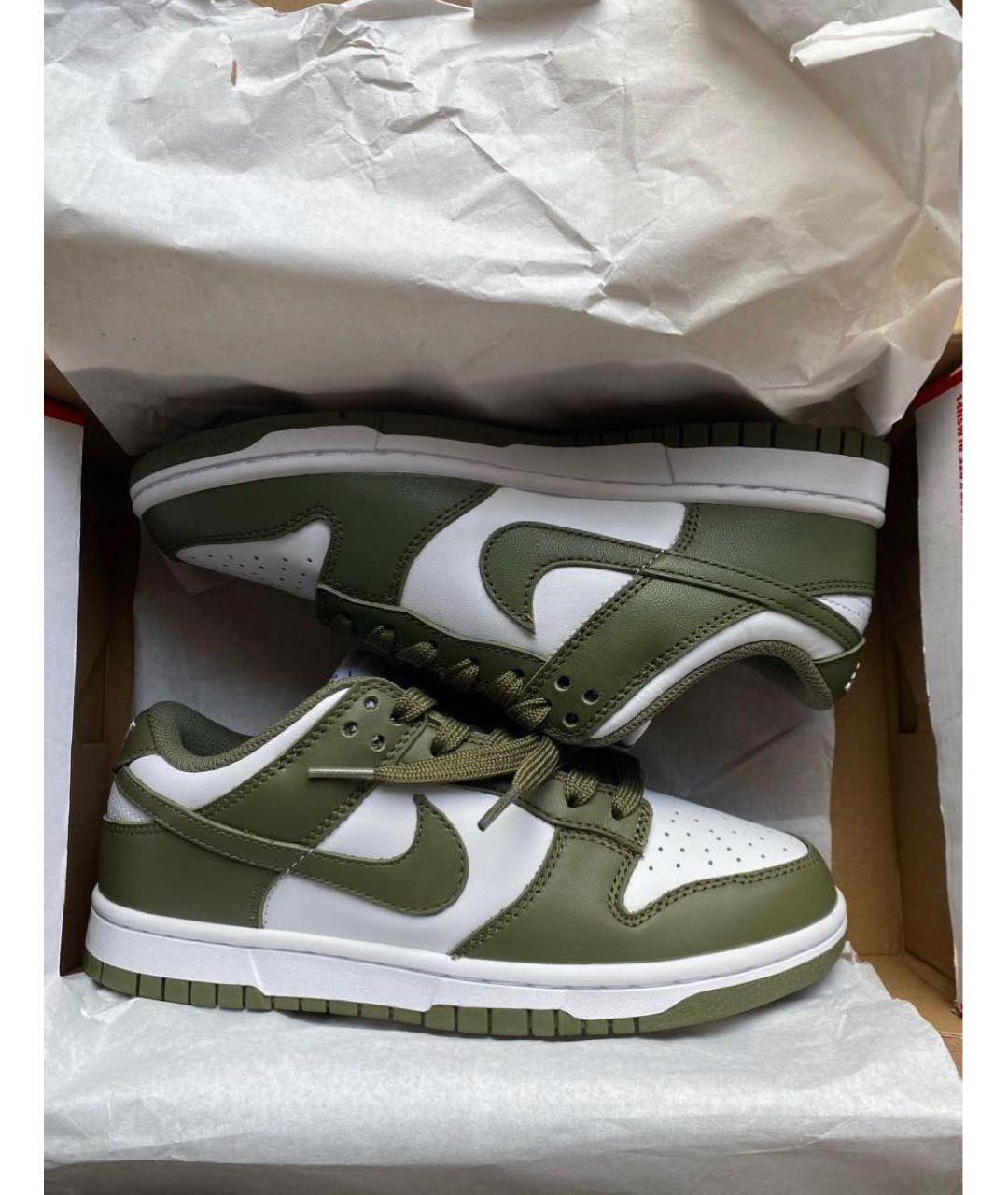 NIKE Хаки кожаные кроссовки, фото 2