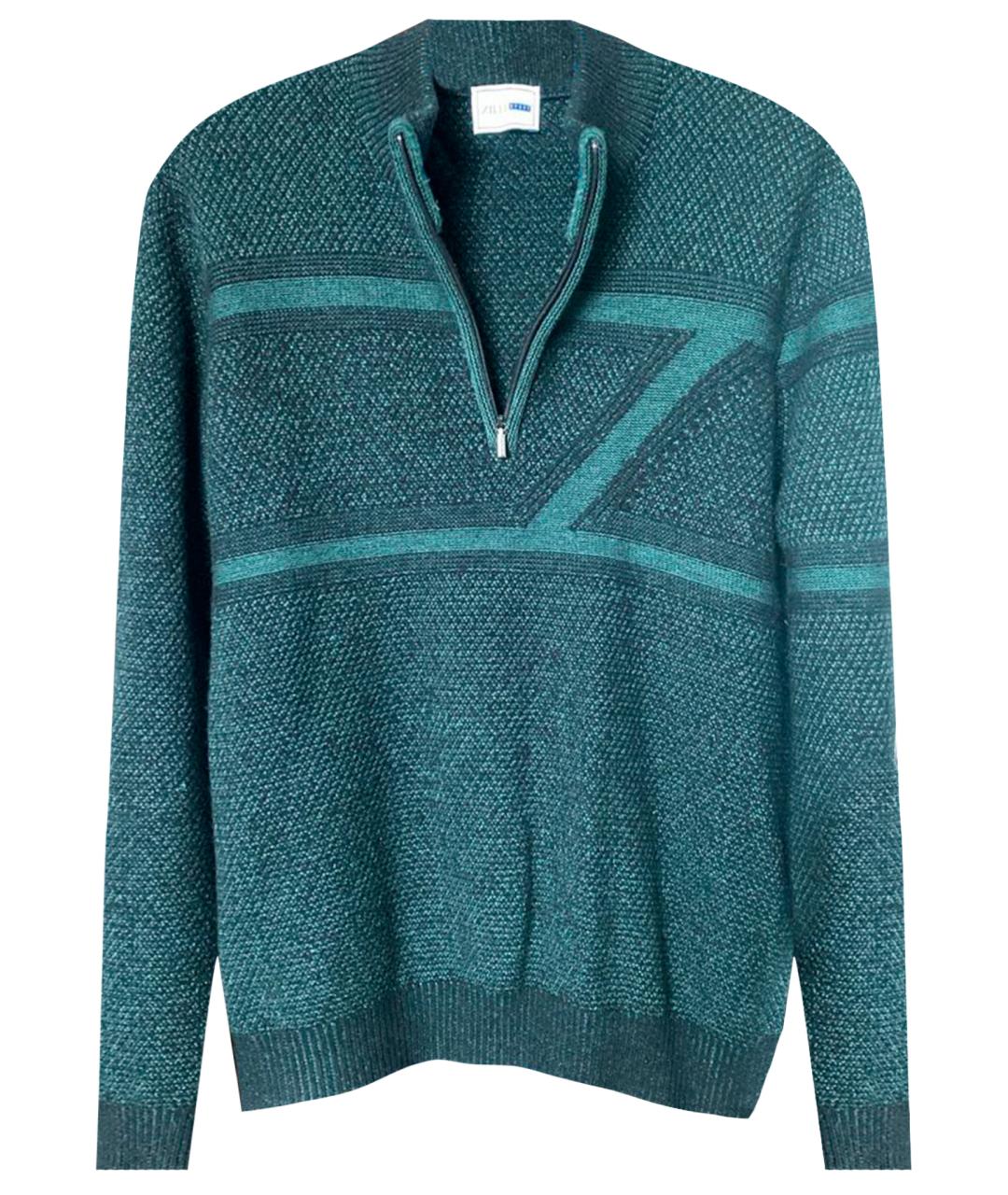 ZILLI Зеленый шерстяной джемпер / свитер, фото 1
