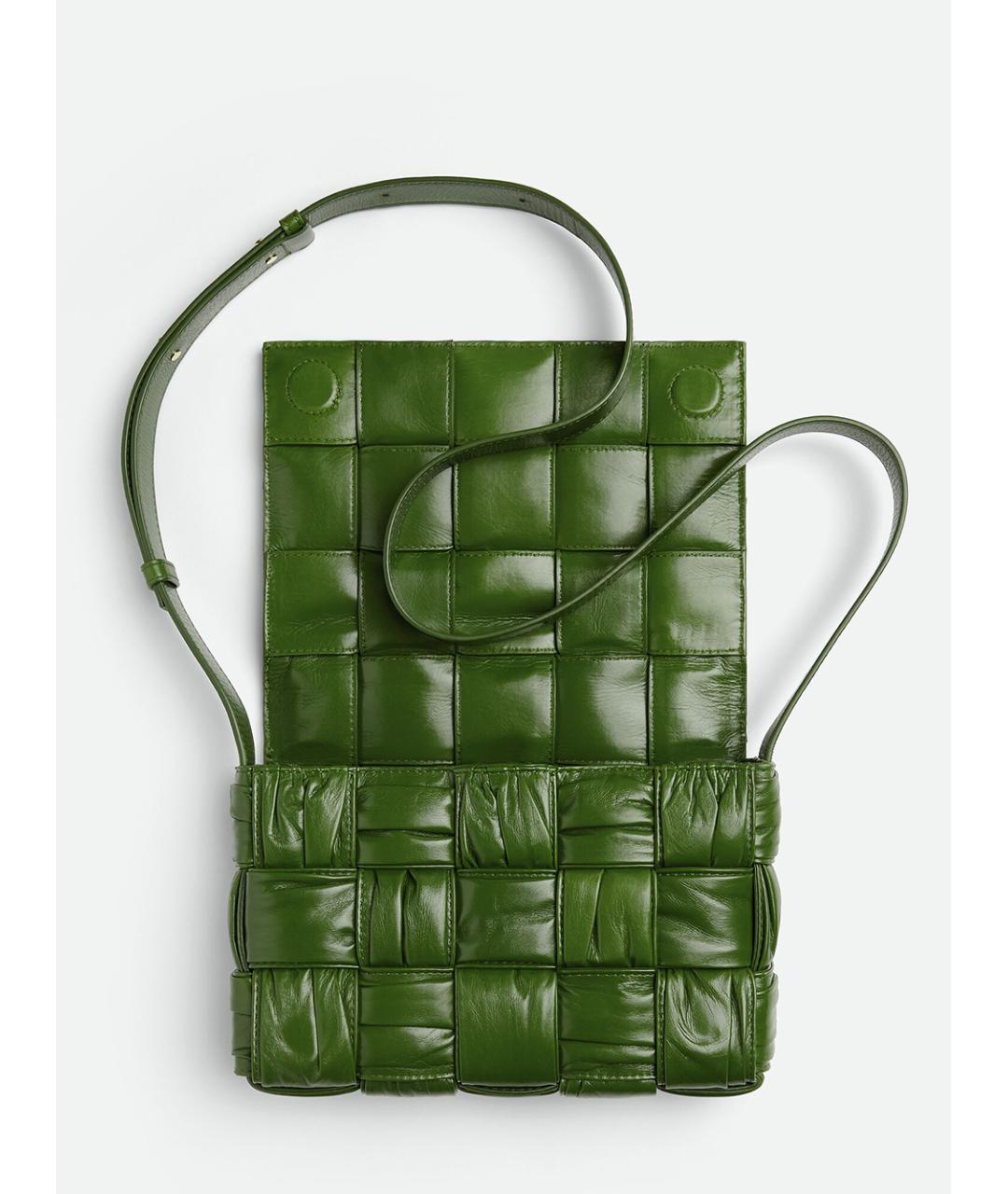 BOTTEGA VENETA Зеленая кожаная сумка через плечо, фото 4