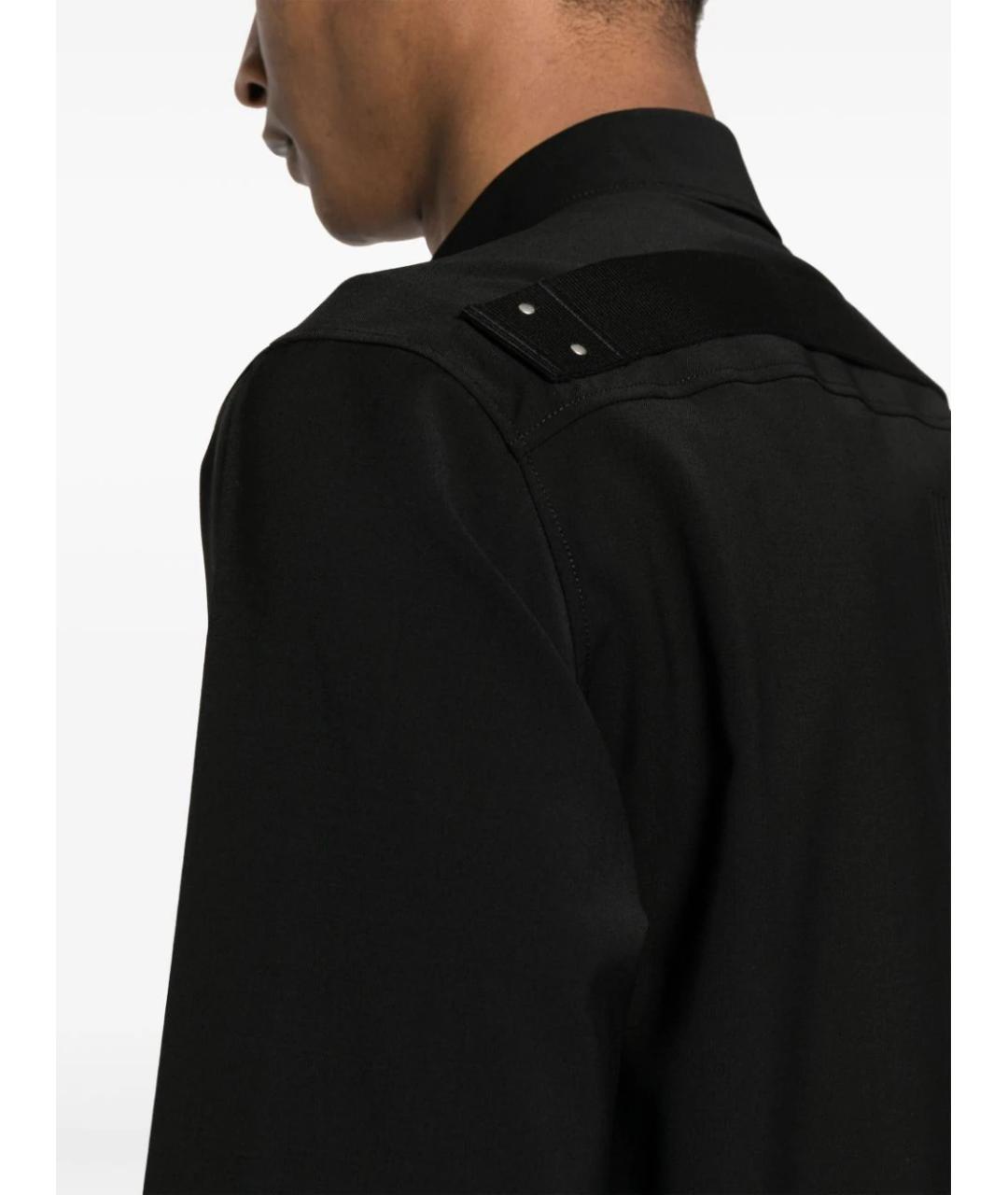 RICK OWENS Черная шерстяная кэжуал рубашка, фото 5