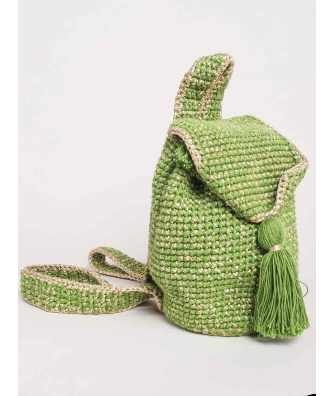 0711 Зеленый пелетеный рюкзак, фото 2
