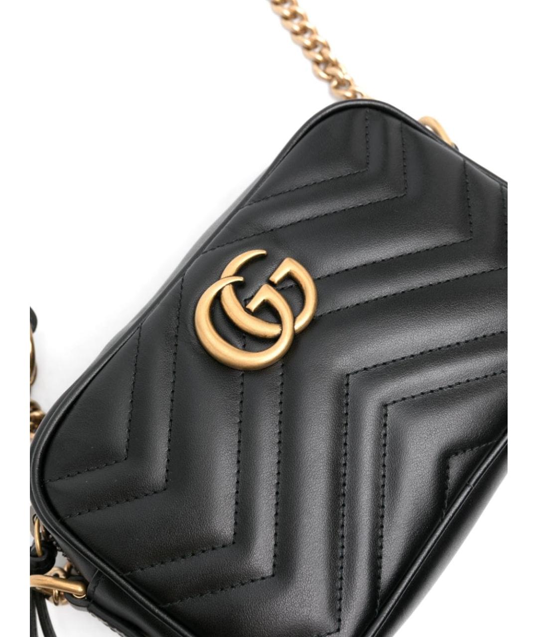 GUCCI Черная кожаная сумка через плечо, фото 4