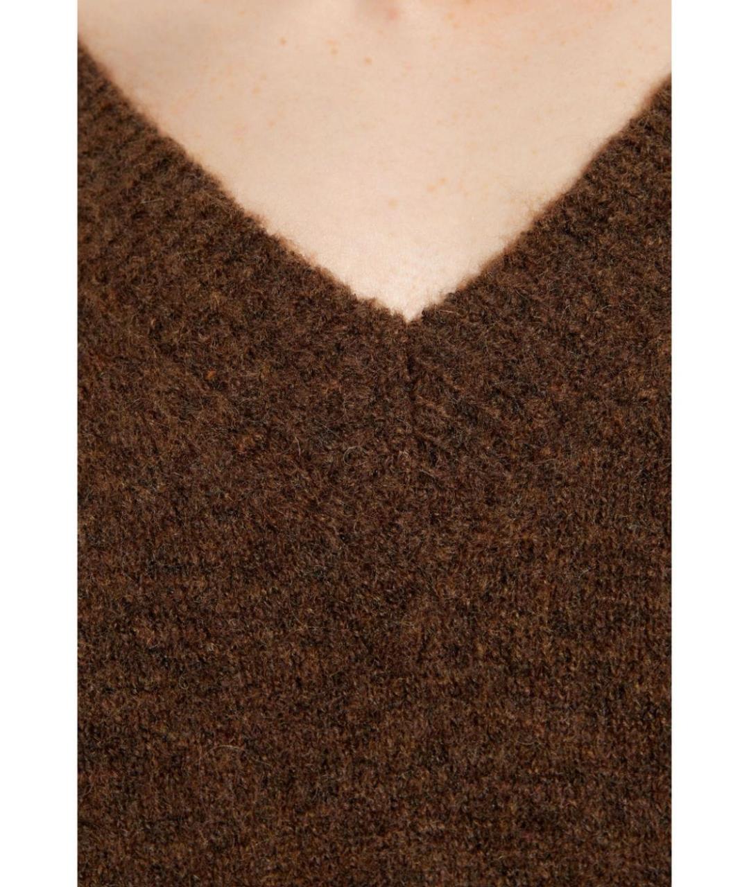 RICK OWENS Коричневый шерстяной джемпер / свитер, фото 5