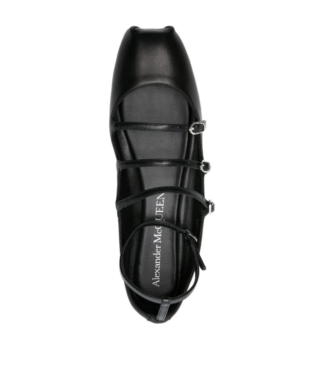ALEXANDER MCQUEEN Черные кожаные балетки, фото 4