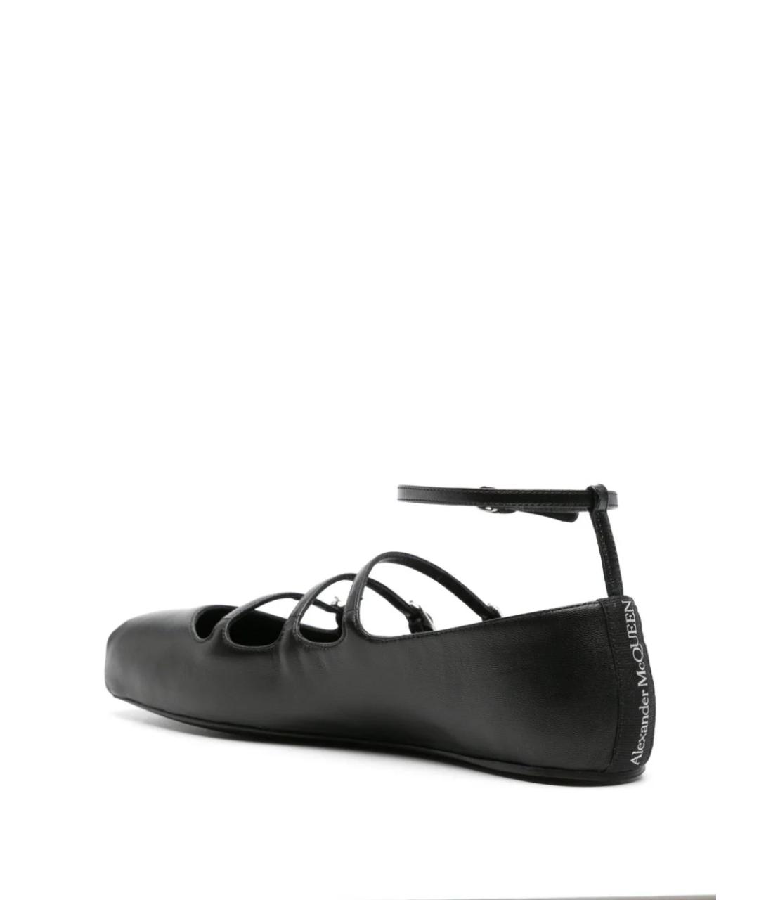 ALEXANDER MCQUEEN Черные кожаные балетки, фото 3