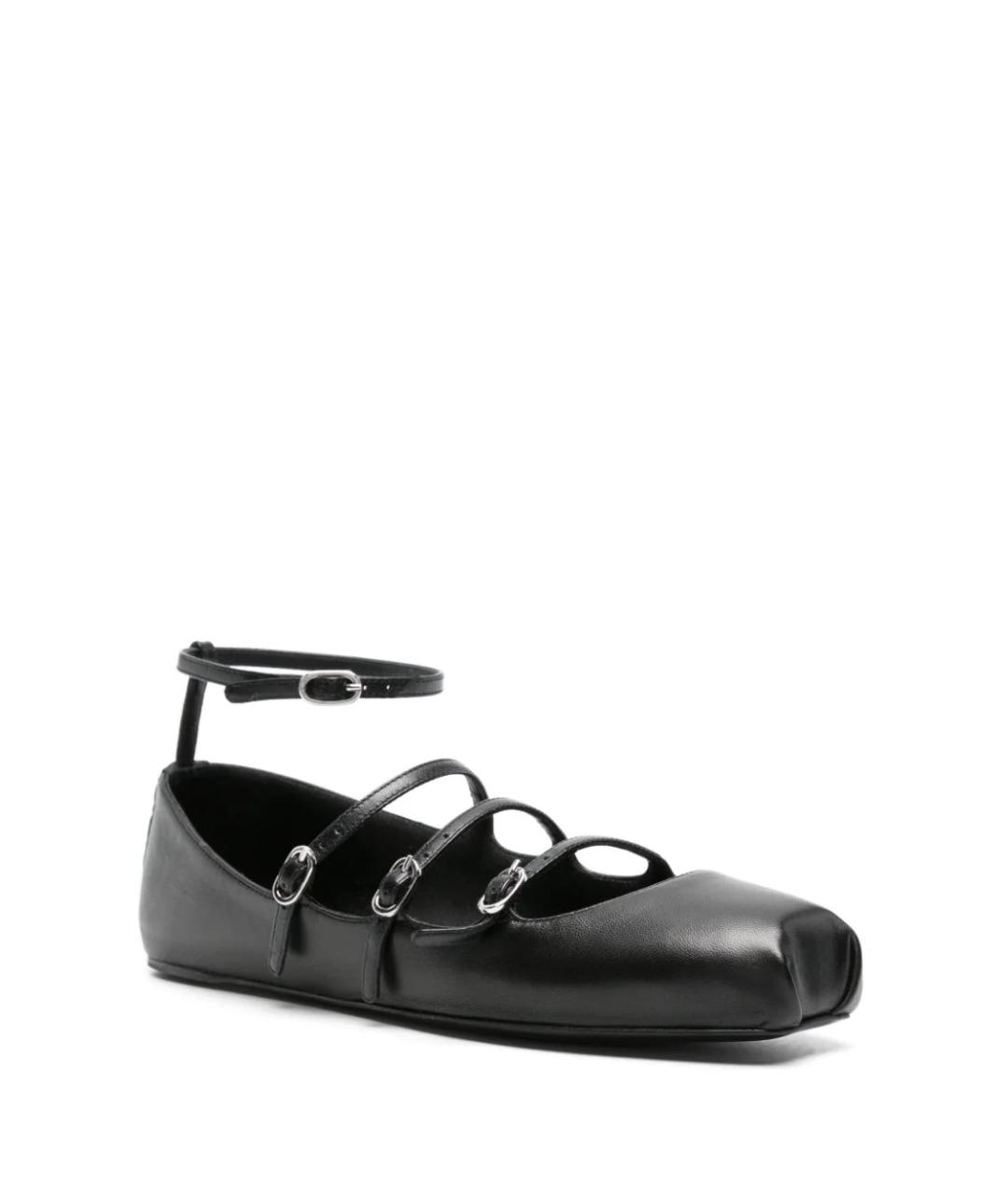 ALEXANDER MCQUEEN Черные кожаные балетки, фото 2
