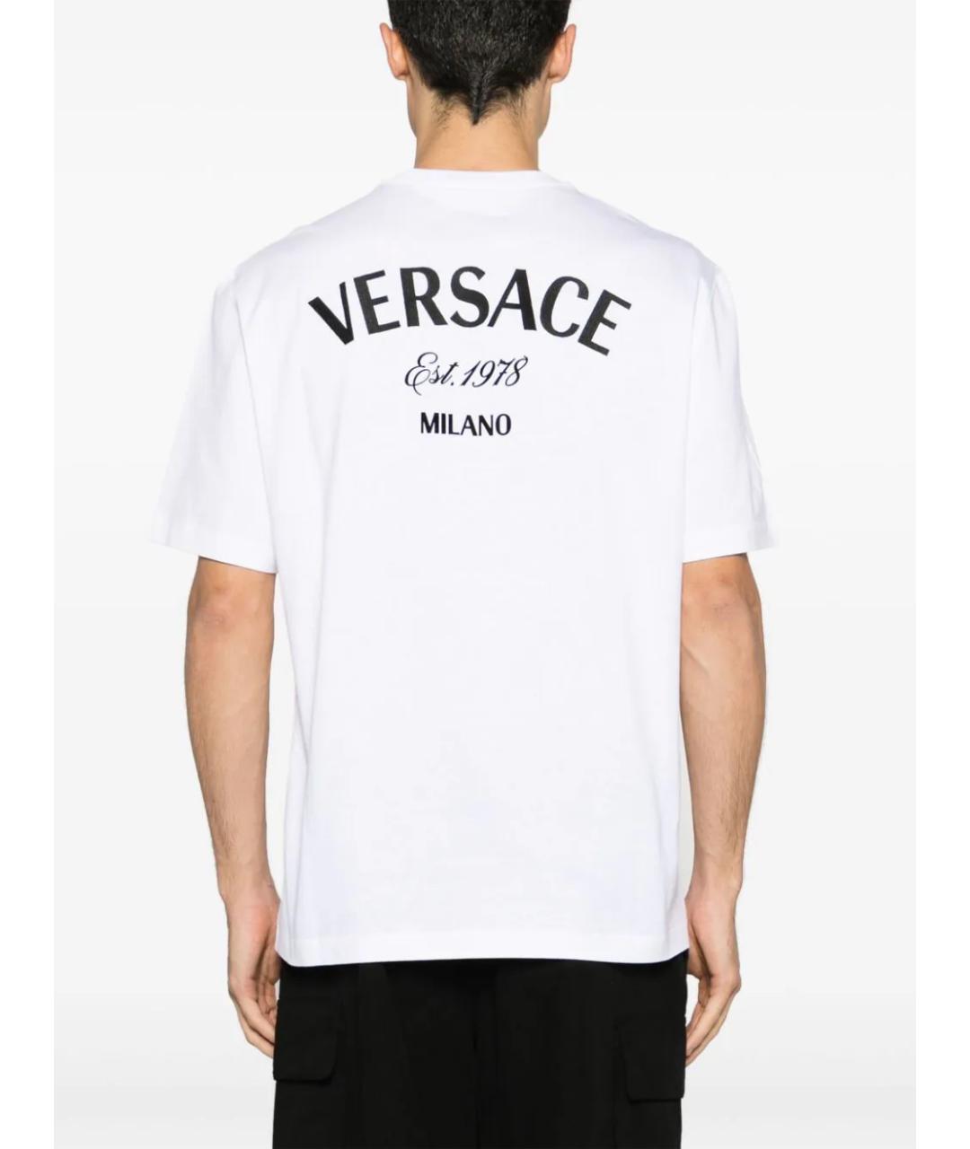 VERSACE Белая хлопковая футболка, фото 4