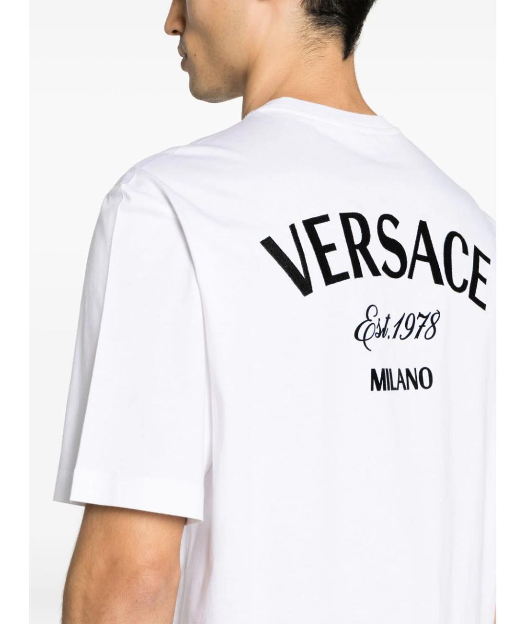 VERSACE Белая хлопковая футболка, фото 5