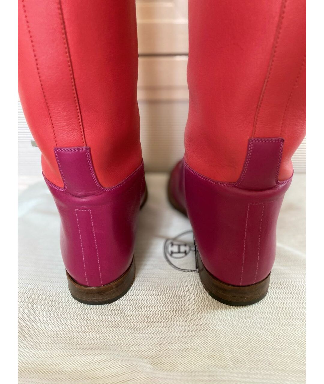 HERMES PRE-OWNED Розовые кожаные сапоги, фото 4