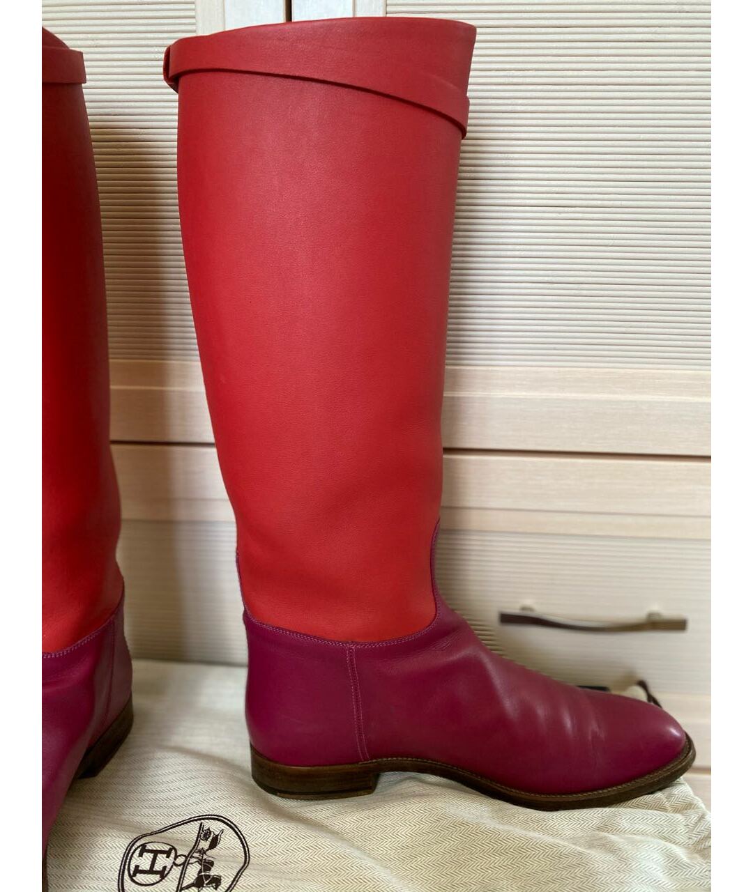 HERMES PRE-OWNED Розовые кожаные сапоги, фото 6