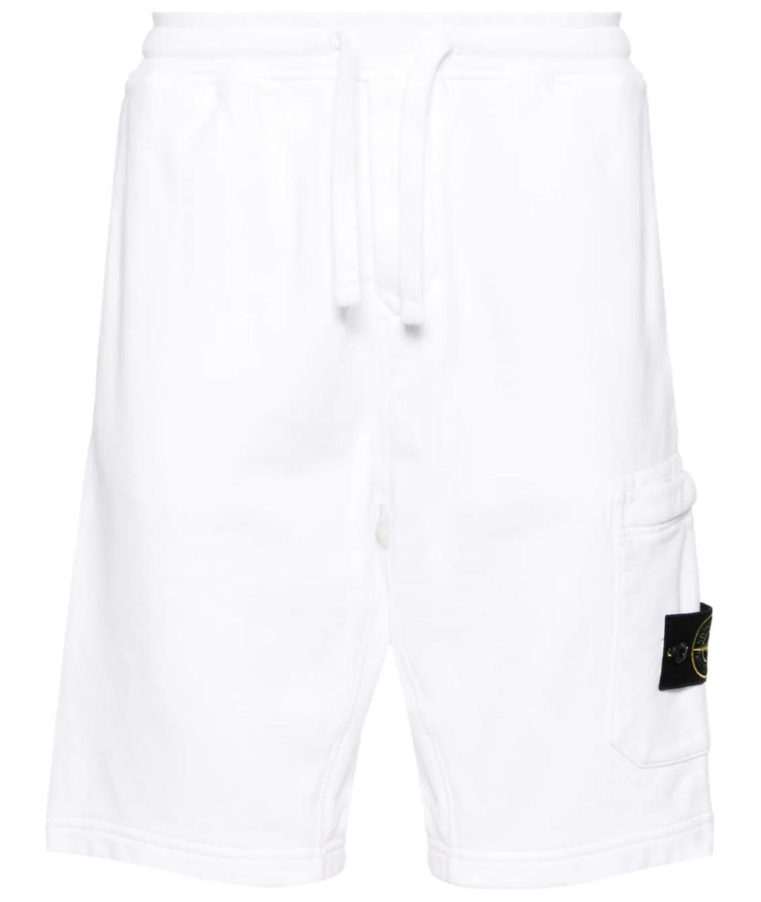 STONE ISLAND Белые хлопковые шорты, фото 1