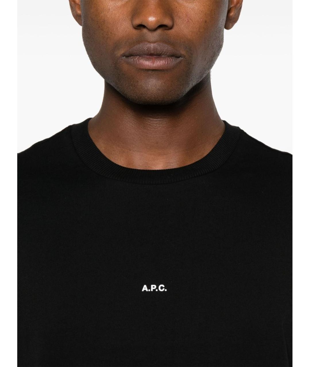 A.P.C. Черная хлопковая футболка, фото 5