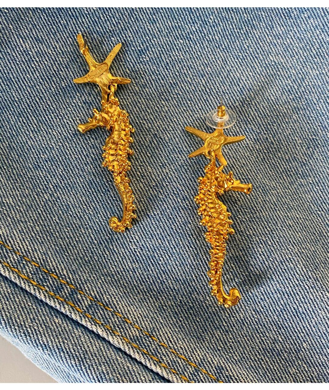 OSCAR DE LA RENTA Золотые позолоченные серьги, фото 4