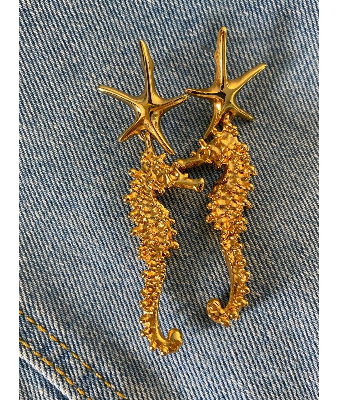 OSCAR DE LA RENTA Золотые позолоченные серьги, фото 6