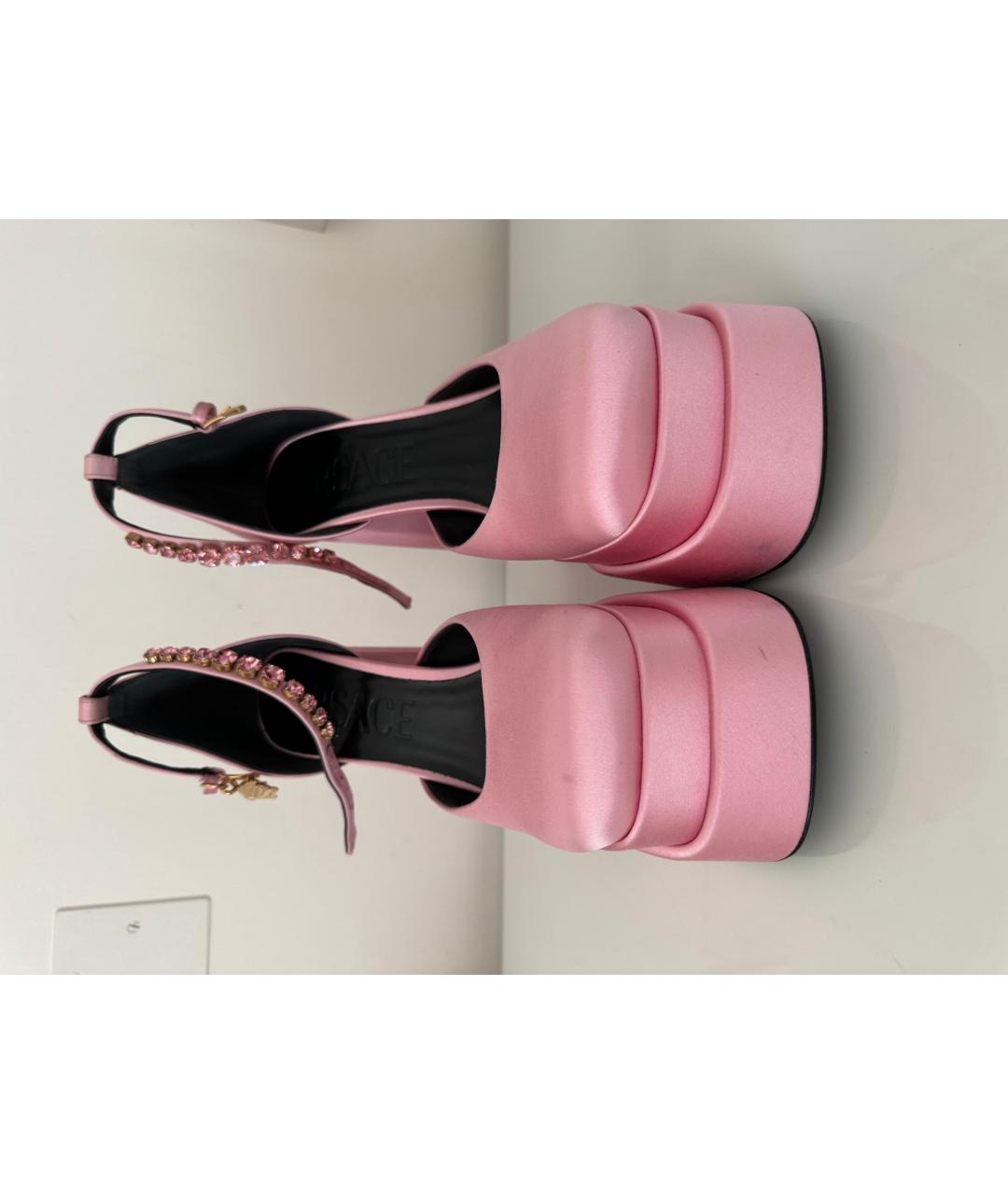 VERSACE Розовые текстильные туфли, фото 2