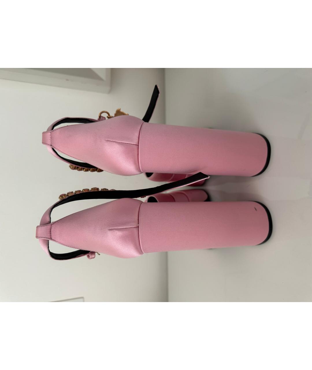 VERSACE Розовые текстильные туфли, фото 7