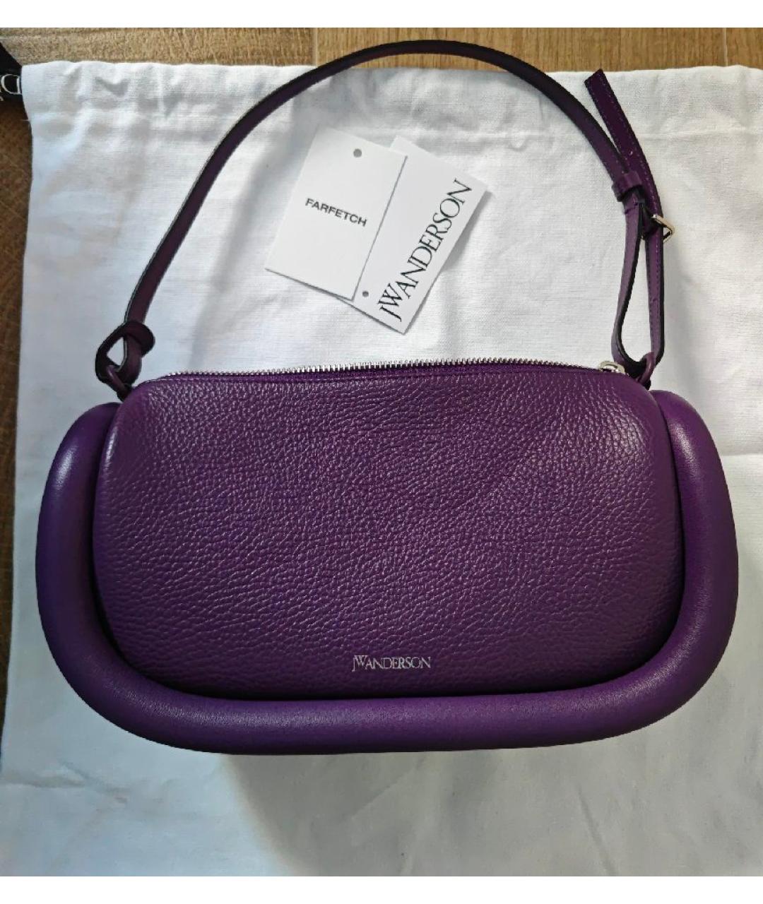 J.W.ANDERSON Фиолетовая кожаная сумка через плечо, фото 6
