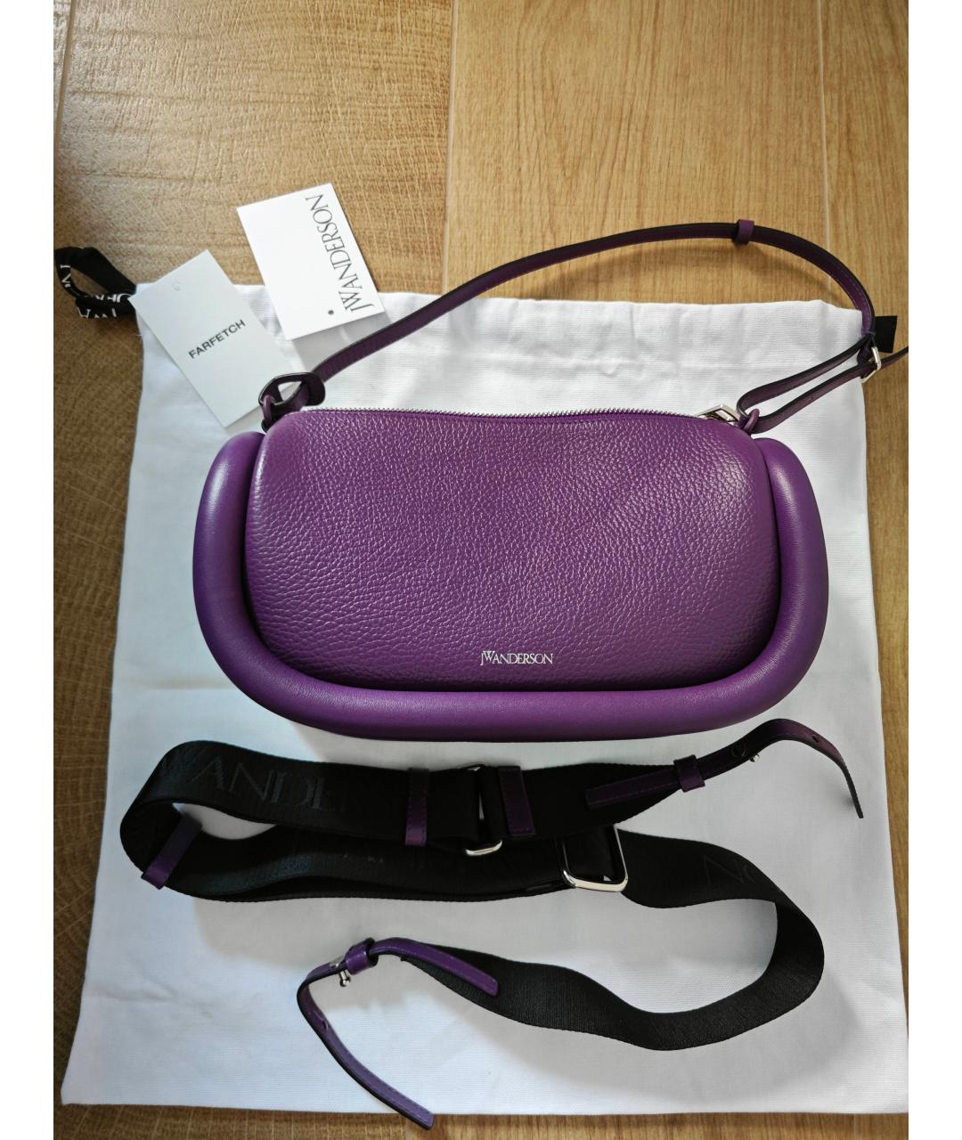 J.W.ANDERSON Фиолетовая кожаная сумка через плечо, фото 5
