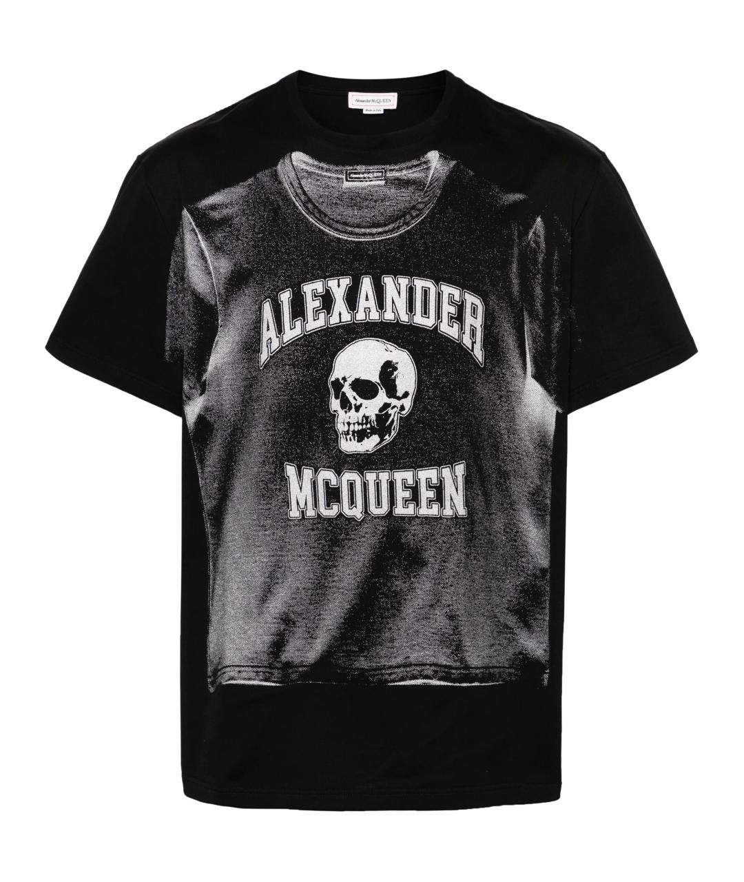 ALEXANDER MCQUEEN Черная хлопковая футболка, фото 1