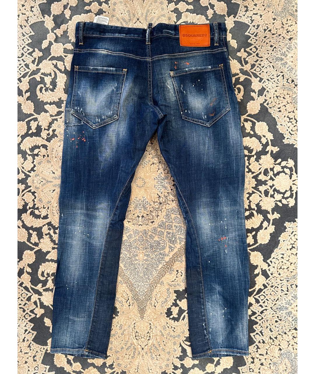 DSQUARED2 Синие хлопко-эластановые джинсы скинни, фото 2