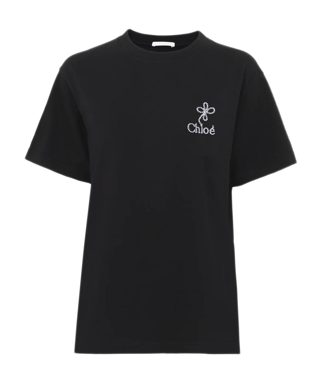 CHLOE Черная хлопковая футболка, фото 1