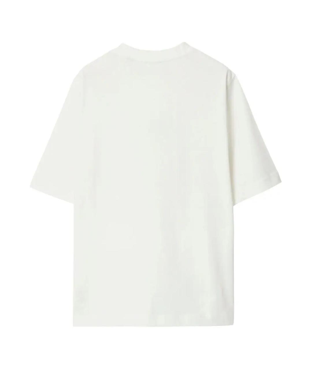 BURBERRY Белая хлопковая футболка, фото 2