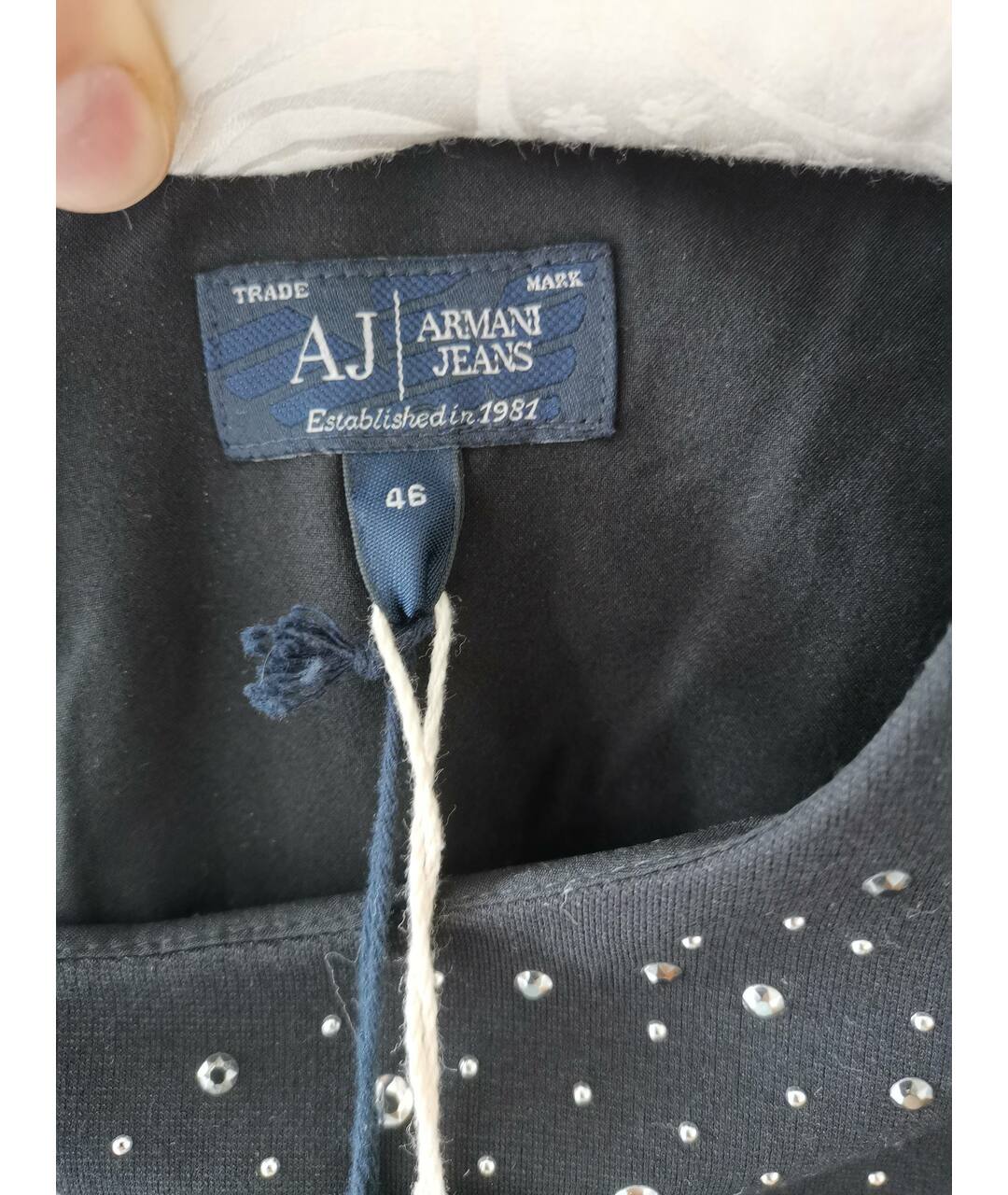 ARMANI JEANS Черное вискозное повседневное платье, фото 3