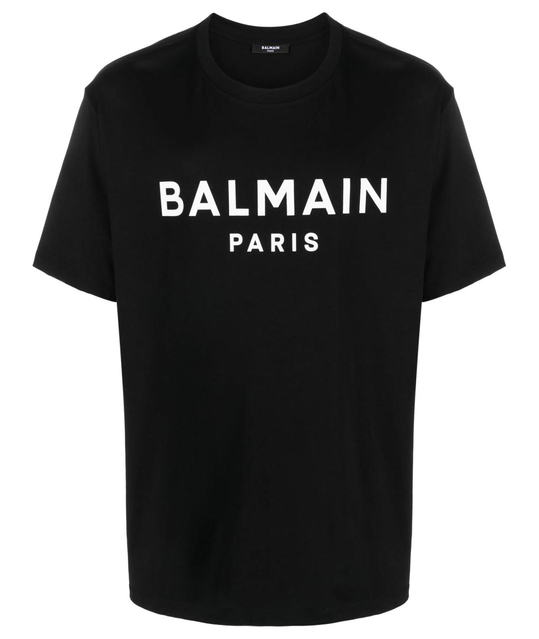 BALMAIN Черная хлопковая футболка, фото 1