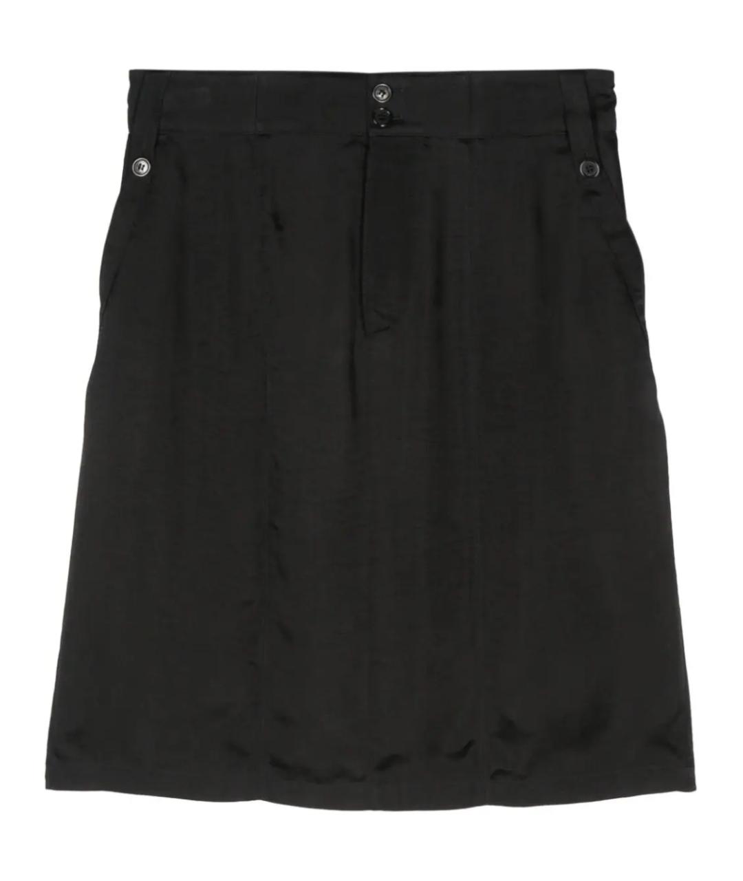 SAINT LAURENT Черная вискозная юбка мини, фото 1