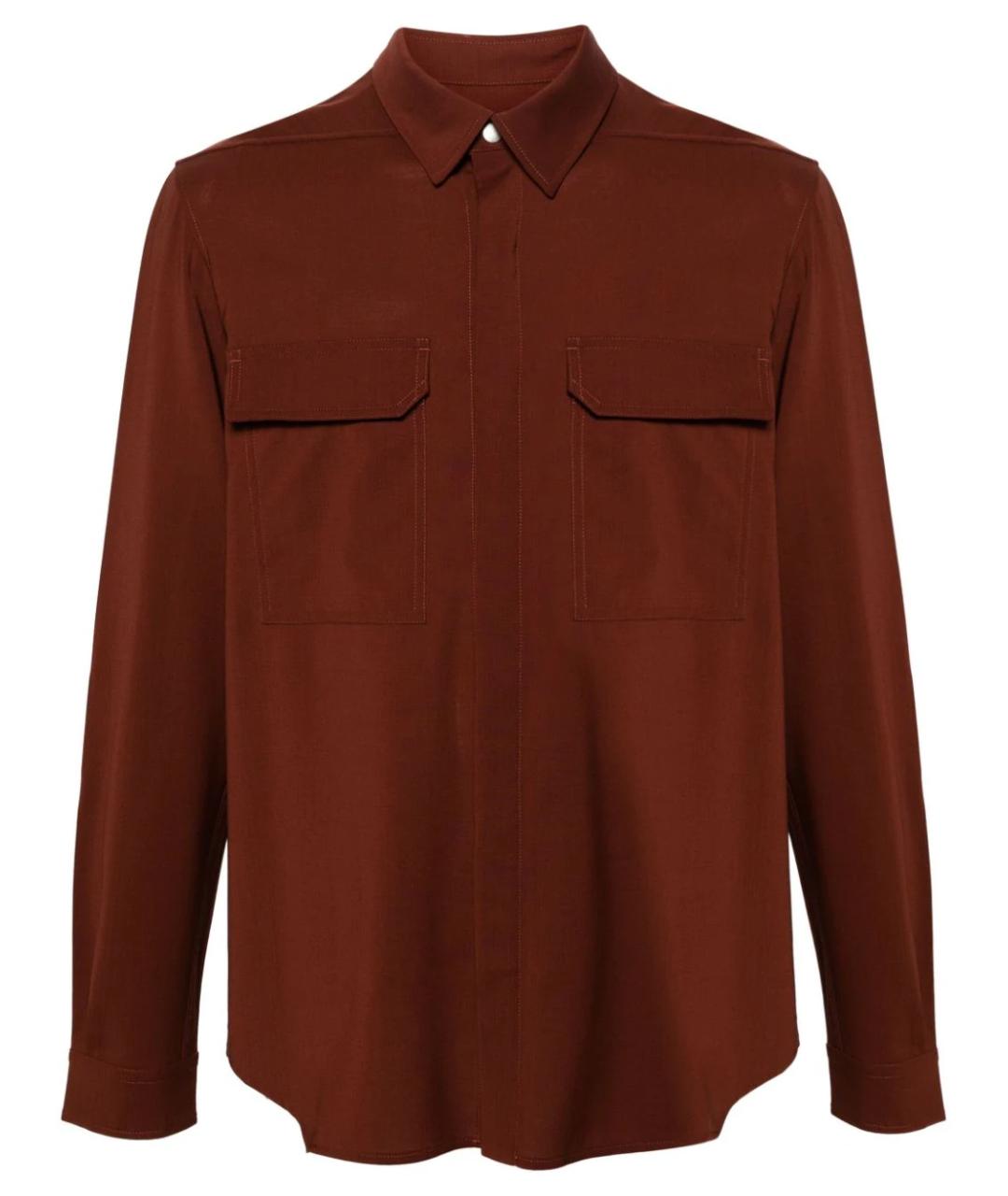 RICK OWENS Бордовая шерстяная кэжуал рубашка, фото 1