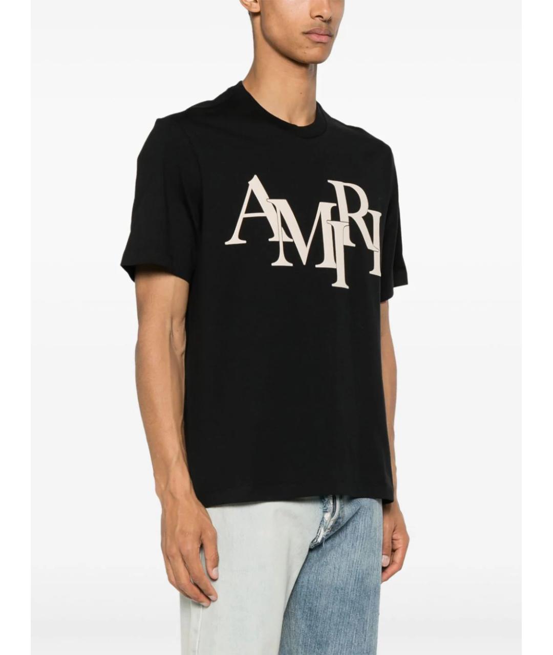 AMIRI Черная хлопковая футболка, фото 3