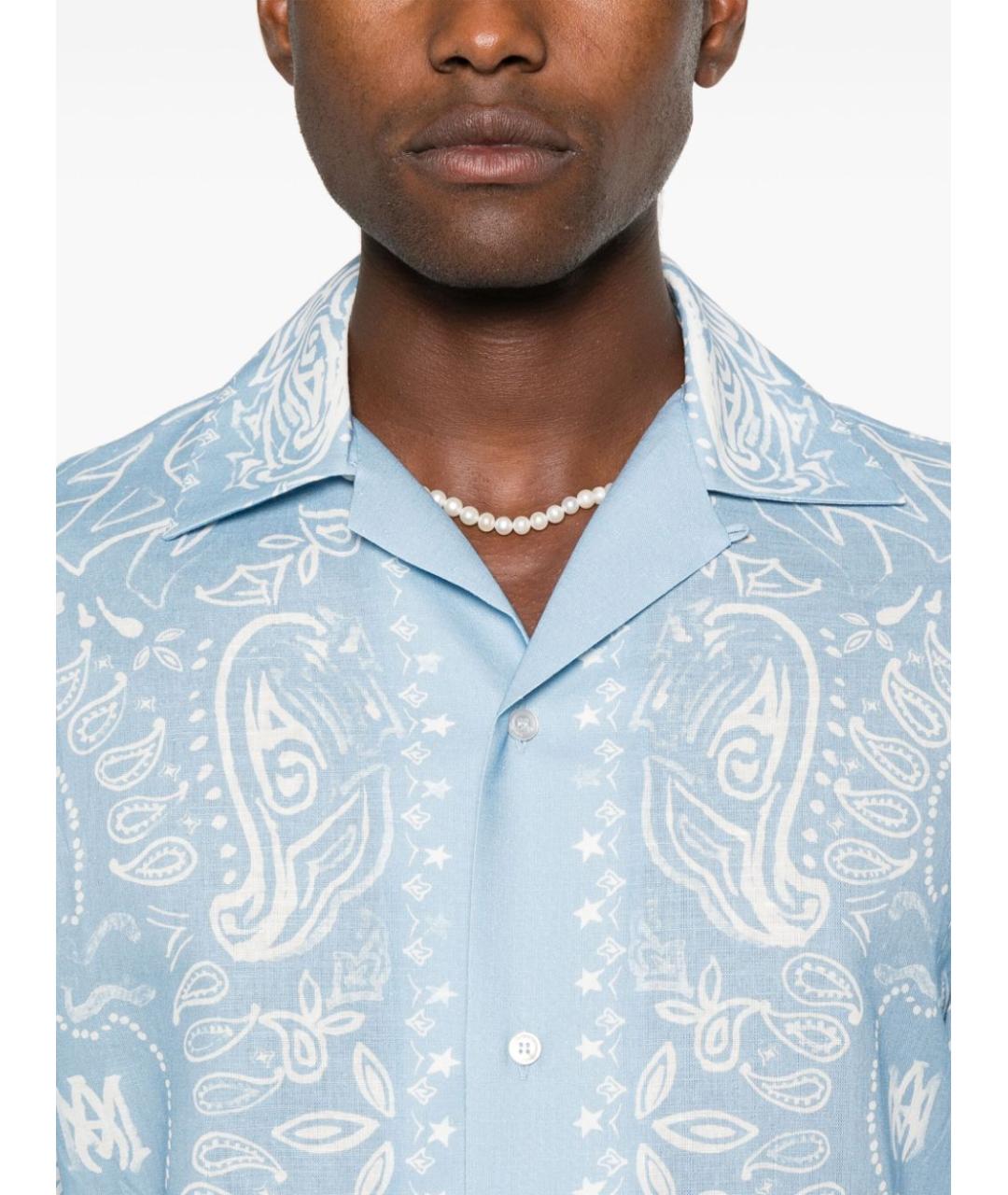 AMIRI Голубая хлопковая кэжуал рубашка, фото 5