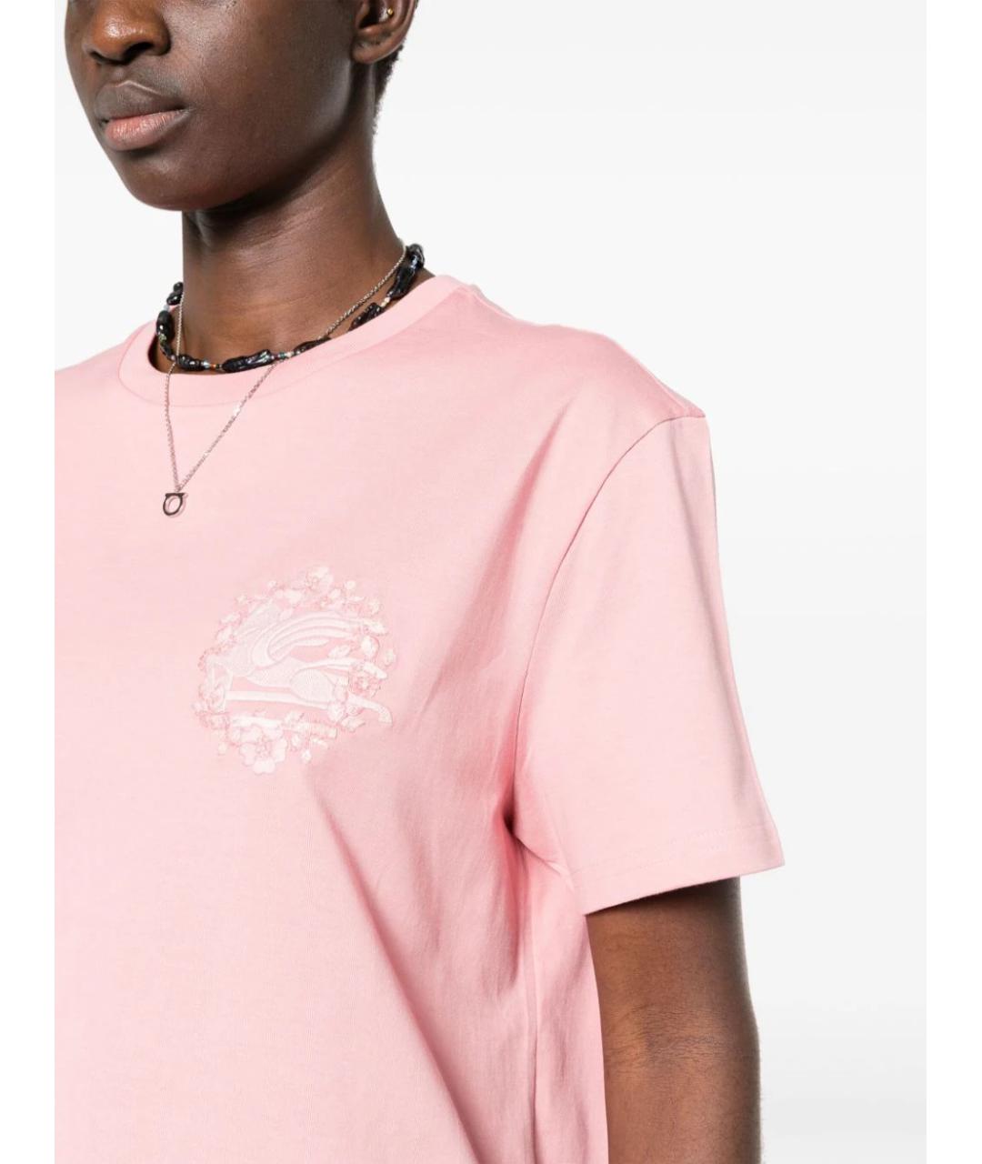 ETRO Розовая хлопковая футболка, фото 5