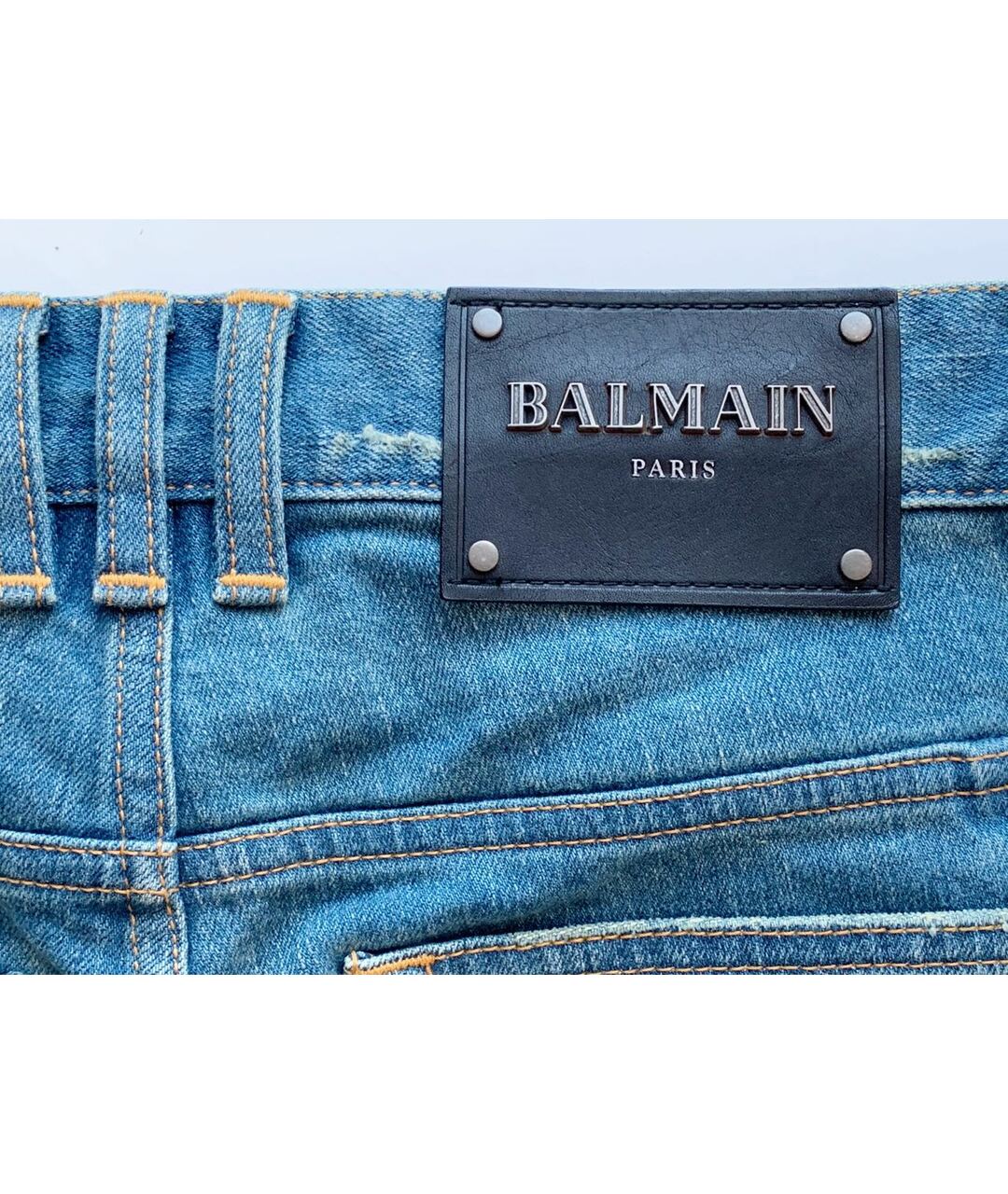 BALMAIN Синие хлопковые джинсы слим, фото 5