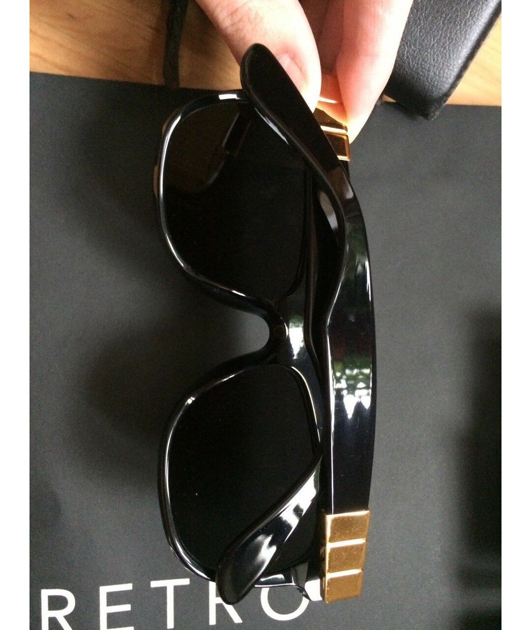 RETROSUPERFUTURE Черные пластиковые солнцезащитные очки, фото 3