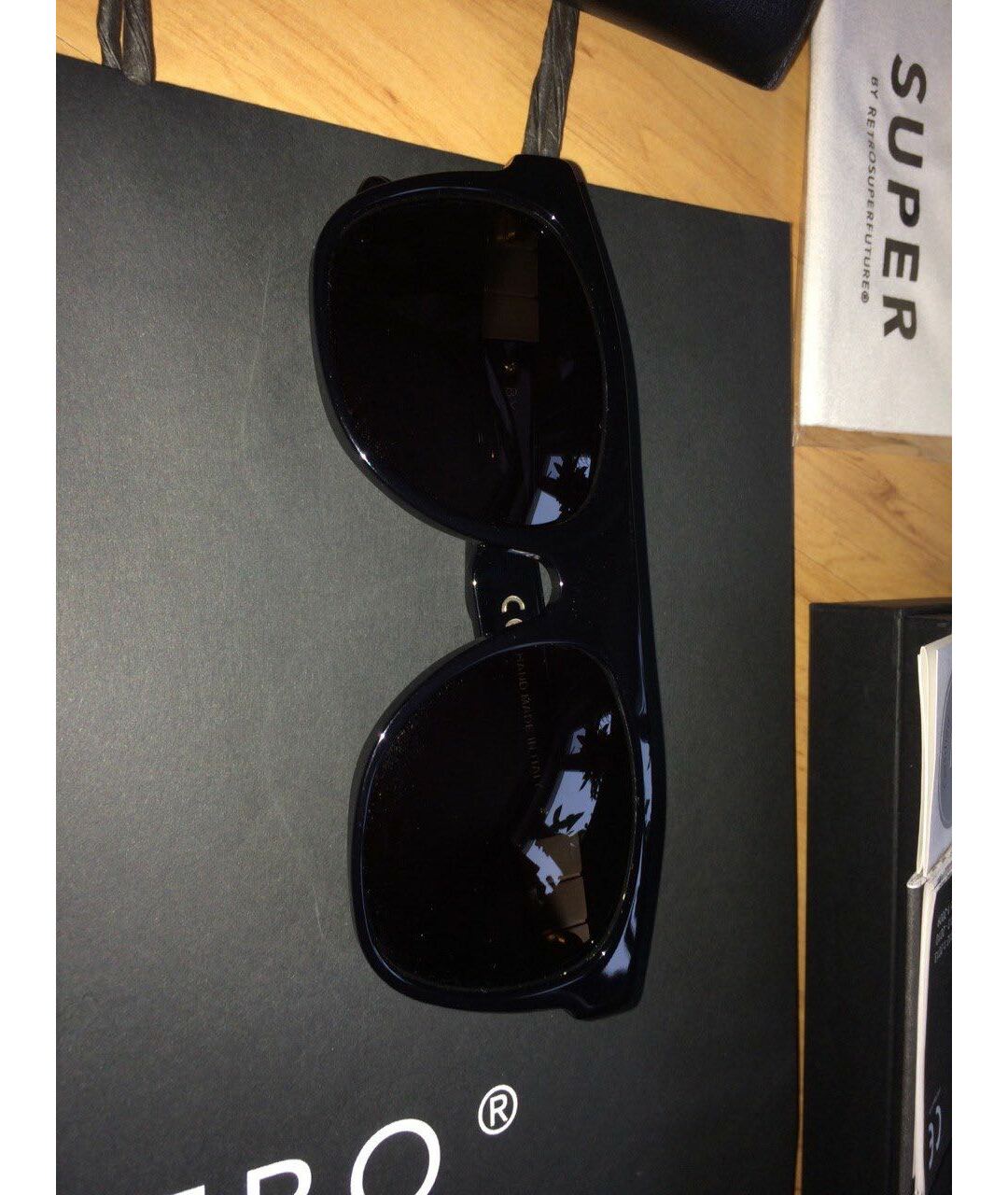 RETROSUPERFUTURE Черные пластиковые солнцезащитные очки, фото 4
