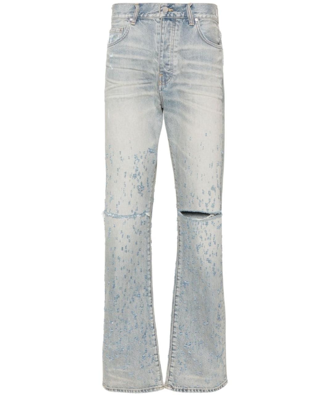 AMIRI Голубые хлопковые прямые джинсы, фото 1