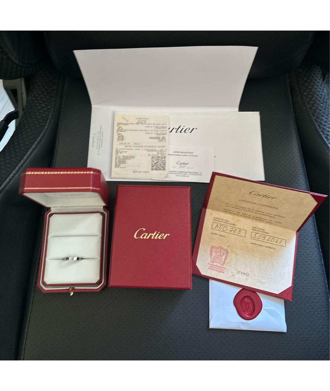 CARTIER Серебряное платиновое кольцо, фото 6