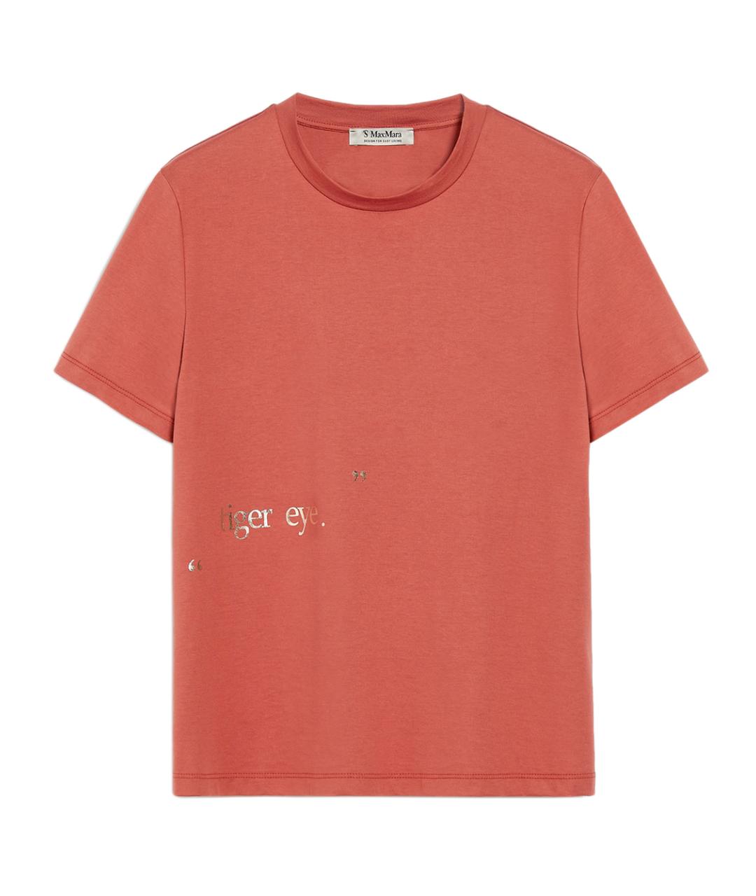 'S MAX MARA Красная хлопковая футболка, фото 1