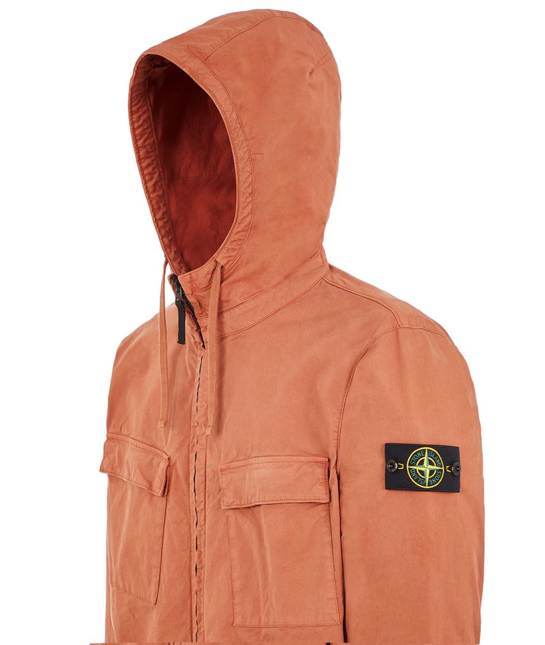 STONE ISLAND Оранжевая хлопковая куртка, фото 4