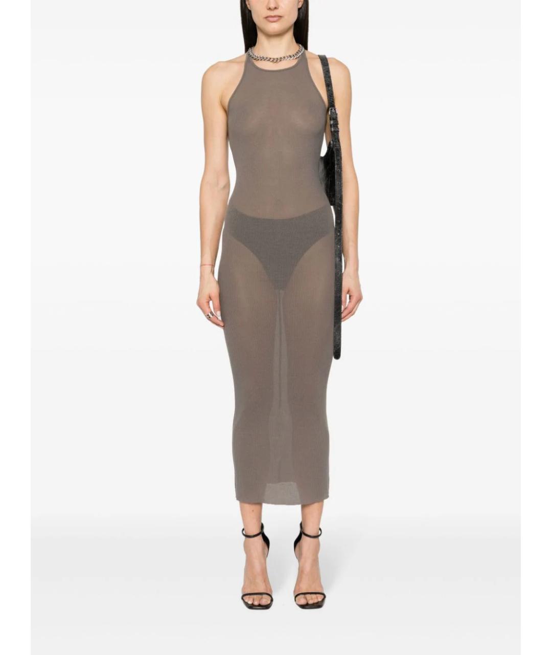RICK OWENS Серое вискозное платье, фото 2
