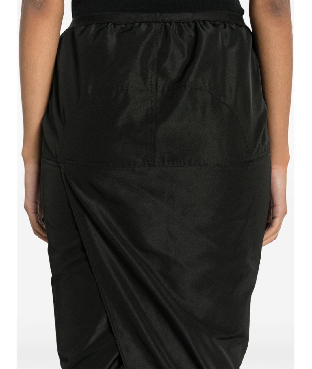 RICK OWENS Черная полиэстеровая юбка макси, фото 5