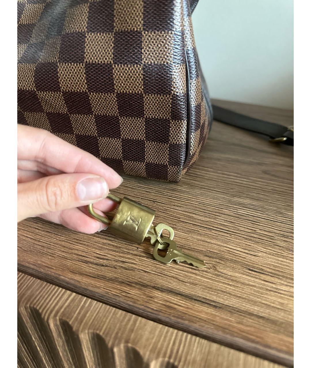 LOUIS VUITTON PRE-OWNED Коричневая сумка с короткими ручками, фото 5