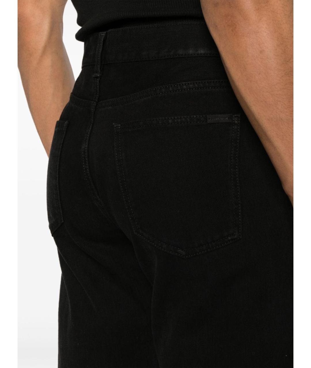 SAINT LAURENT Черные хлопковые прямые джинсы, фото 5