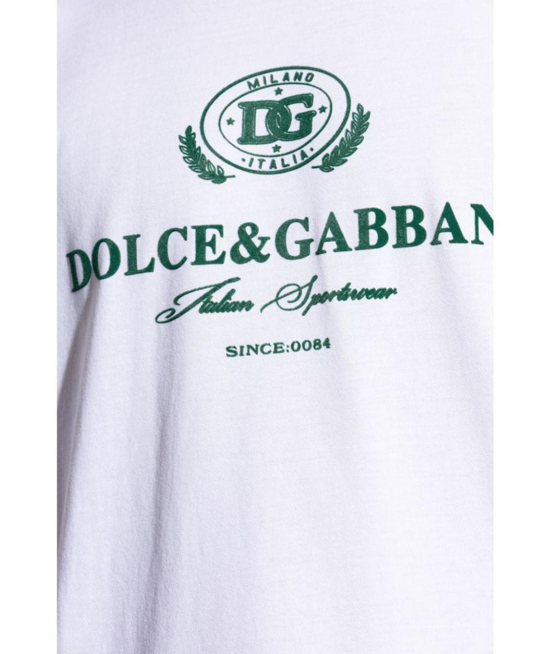 DOLCE&GABBANA Белая хлопковая футболка, фото 5