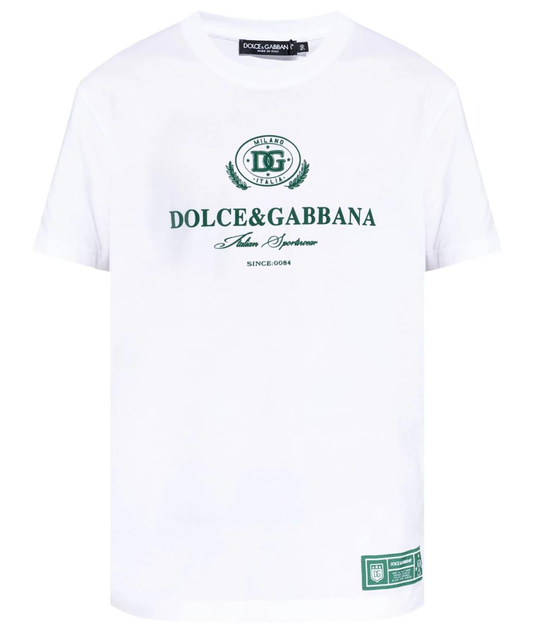 DOLCE&GABBANA Белая хлопковая футболка, фото 1