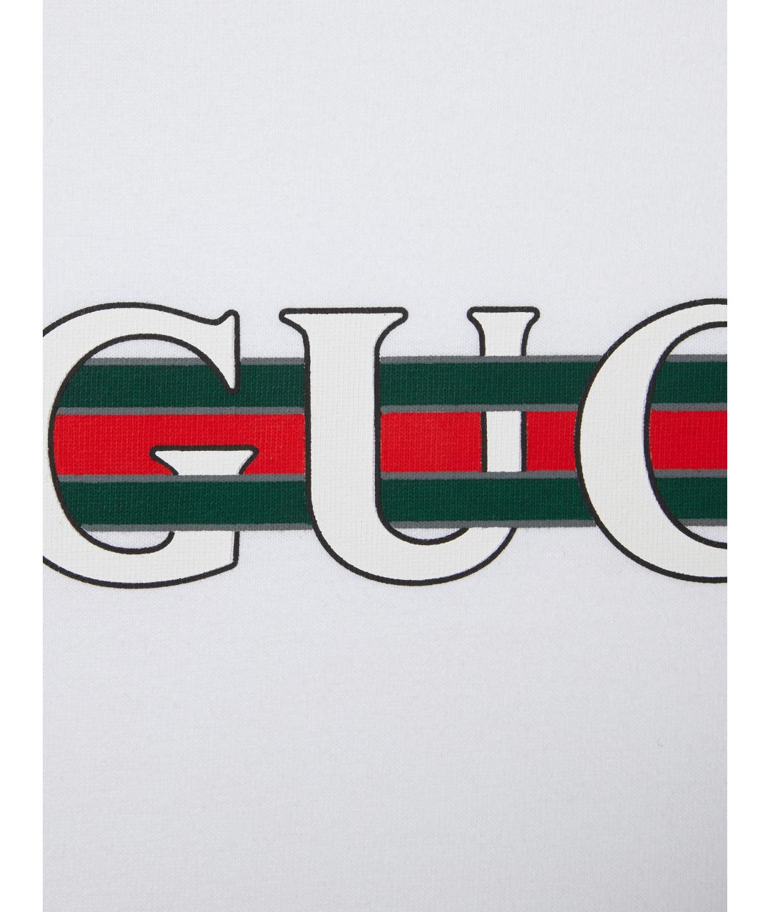 GUCCI Белая хлопковая футболка, фото 6